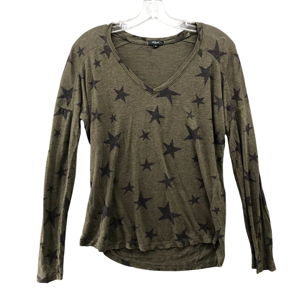 Rails Olive Green Long Sleeve Star Print Tee